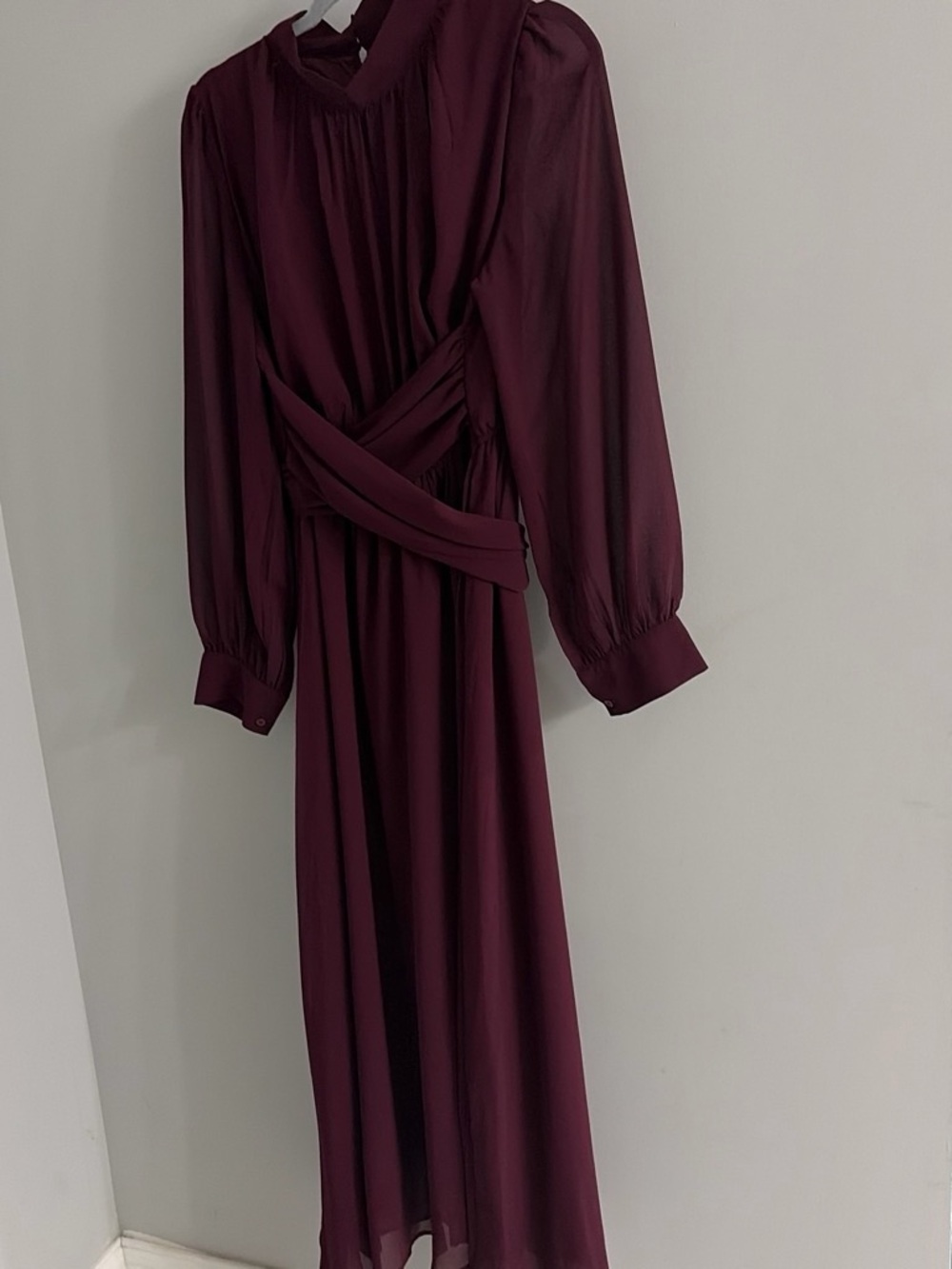 Women's Plum Long-Sleeve Maxi Dress